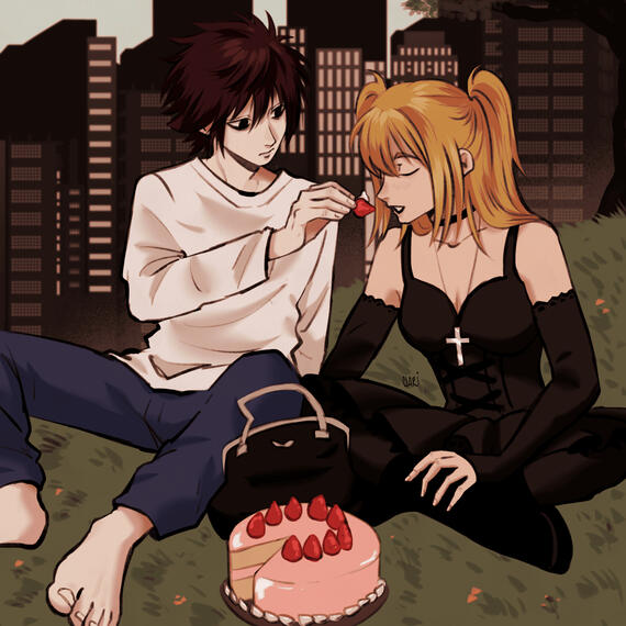 L and Misa from Death Note